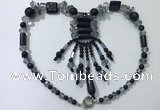 CGN813 19.5 inches chinese crystal & blue goldstone statement necklaces