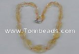 CGN92 18.5 inches 10*16mm � 25*35mm faceted nuggets citrine necklaces