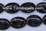 CGO206 15.5 inches 10*14mm oval gold blue color stone beads