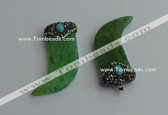 CGP125 25*58mm horn agate gemstone pendants wholesale