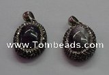 CGP1510 18*25mm oval amethyst gemstone pendants wholesale