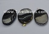 CGP3043 45*65mm - 45*70mm oval druzy agate pendants
