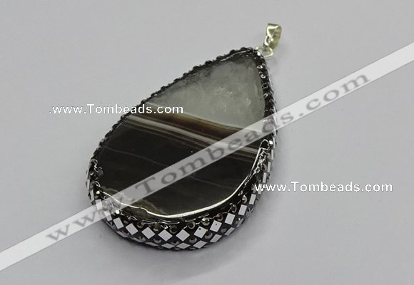 CGP3045 30*45mm - 35*60mm flat teardrop druzy agate pendants