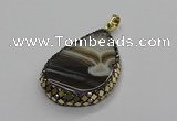 CGP3046 30*45mm - 35*60mm flat teardrop druzy agate pendants