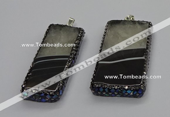 CGP3057 20*60mm - 30*65mm rectangle druzy agate pendants