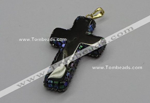 CGP3097 35*55mm cross agate gemstone pendants wholesale
