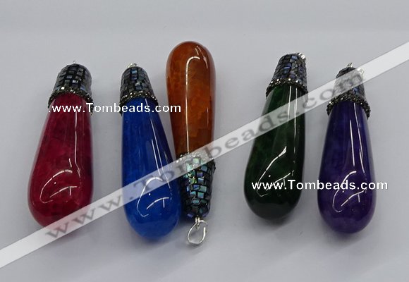 CGP3162 20*75mm - 20*80mm teardrop agate gemstone pendants