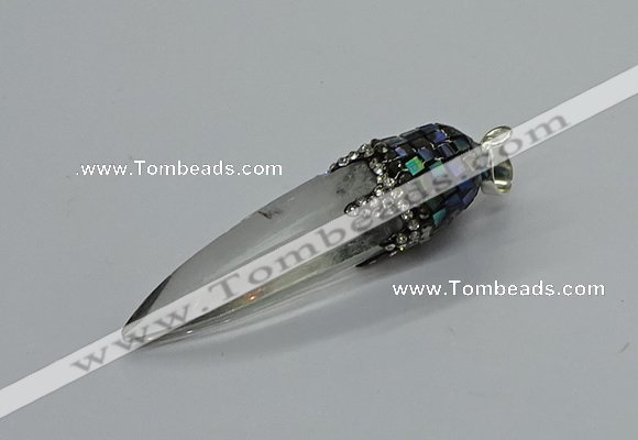 CGP3222 12*45mm - 15*55mm sticks white crystal pendants