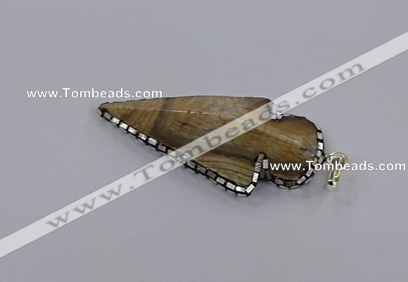 CGP3286 25*55mm - 28*55mm arrowhead agate pendants wholesale