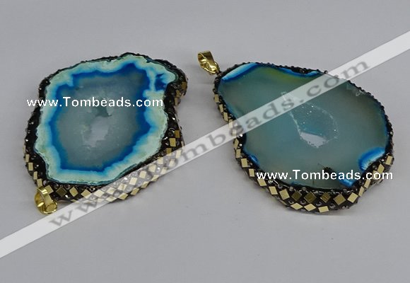 CGP3397 45*50mm - 45*60mm freeform druzy agate pendants