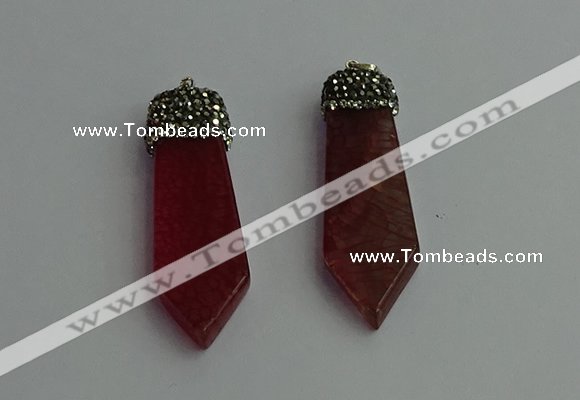 CGP342 12*50mm - 15*55mm arrowhead agate pendants wholesale