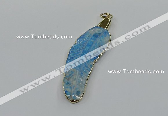 CGP3504 22*60mm - 25*65mm feather fossil coral pendants
