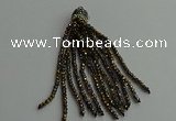 CGP427 2*3mm faceted rondelle handmade chinese crystal tassel pendants