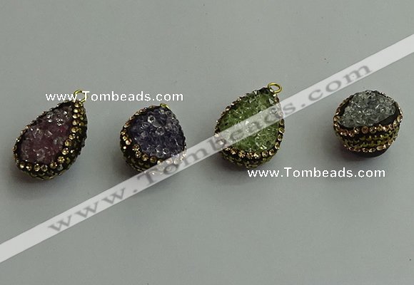 CGP485 15*20mm teardrop crystal glass pendants wholesale