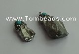 CGP497 15*30mm - 25*40mm nugget plated quartz pendants wholesale