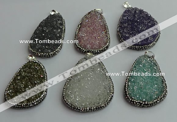 CGP578 30*45mm - 40*50mm freeform crystal glass pendants wholesale