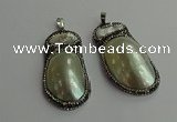 CGP616 25*50mm - 28*55mm freeform shell pearl & pearl pendants