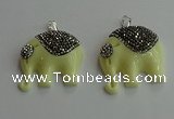 CGP648 30*35mm elephant resin pendants wholesale