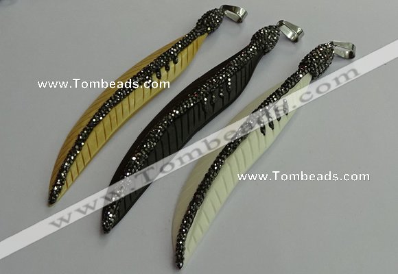 CGP658 18*95mm feather bone pendants wholesale