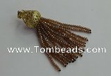 CGP674 2*3mm faceted rondelle handmade chinese crystal tassel pendants