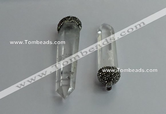 CGP713 16*55mm - 18*75mm sticks white crystal pendants