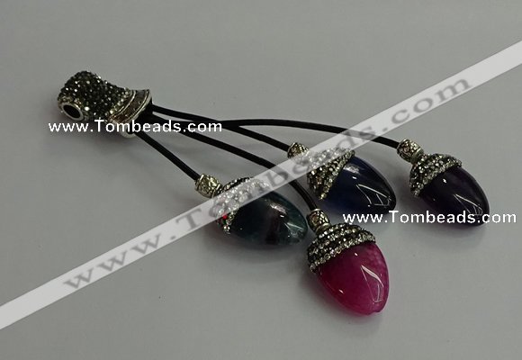 CGP743 18*25mm agate gemstone tassel pendants wholesale