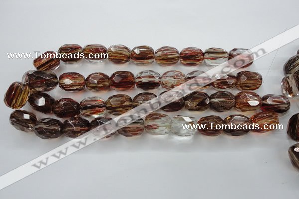 CGQ07 15.5 inches 15*20mm faceted egg-shaped gold sand quartz beads