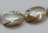 CGQ12 15.5 inches 18*25mm faceted oval gold sand quartz beads