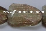 CGQ19 30*40mm faceted & twisted rectangle gold sand quartz beads