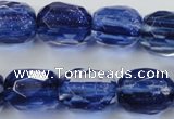 CGQ48 15.5 inches 15*20mm faceted egg-shaped blue gold sand quartz beads