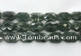CGQ531 22*30mm - 24*32mm faceted octagonal green phantom quartz beads