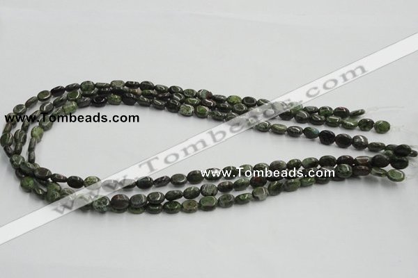 CGR10 16 inches 6*8mm oval green rain forest stone beads wholesale