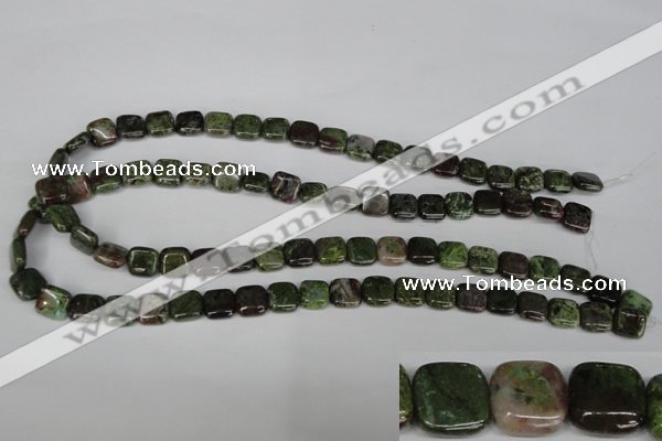 CGR32 15.5 inches 10*10mm square green rain forest stone beads