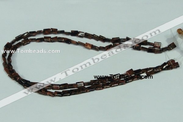 CGS216 15.5 inches 6*8mm rectangle blue & brown goldstone beads