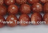 CGS473 15.5 inches 10mm faceted round goldstone beads wholesale