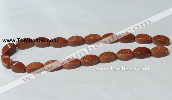 CGS75 15.5 inches 10*20mm twisted rice goldstone beads wholesale