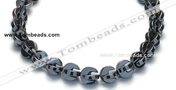 CHE10 16 inches 11mm curved moon shape hematite beads Wholesale