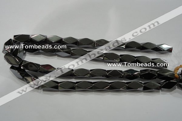 CHE225 15.5 inches 10*20mm faceted cuboid hematite beads wholesale