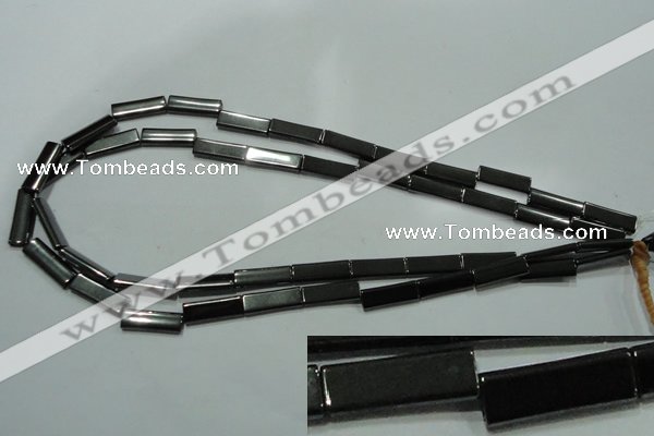 CHE290 15.5 inches 6*16mm rectangle double drilled hematite beads wholesale