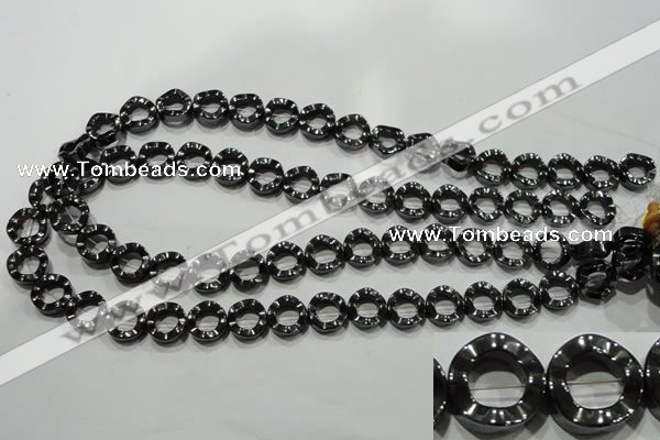 CHE304 15.5 inches 12mm donut hematite beads wholesale