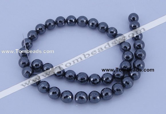 CHE35 16 inches 10mm faceted round hematite beads Wholesale