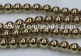 CHE433 15.5 inches 6mm round plated hematite beads wholesale