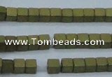 CHE611 15.5 inches 2*2mm cube matte plated hematite beads wholesale