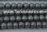 CHE720 15.5 inches 4mm round matte plated hematite beads wholesale