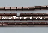 CHE745 15.5 inches 2*4mm tube plated hematite beads wholesale