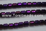 CHE778 15.5 inches 2*2mm drum plated hematite beads wholesale