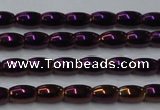 CHE797 15.5 inches 3*5mm rice plated hematite beads wholesale