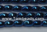 CHE815 15.5 inches 5*8mm rice plated hematite beads wholesale
