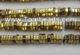 CHE827 15.5 inches 1*2mm hexagon plated hematite beads wholesale