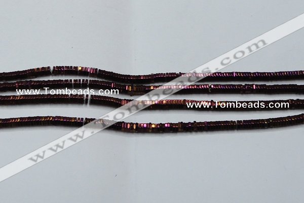 CHE829 15.5 inches 1*2mm hexagon plated hematite beads wholesale